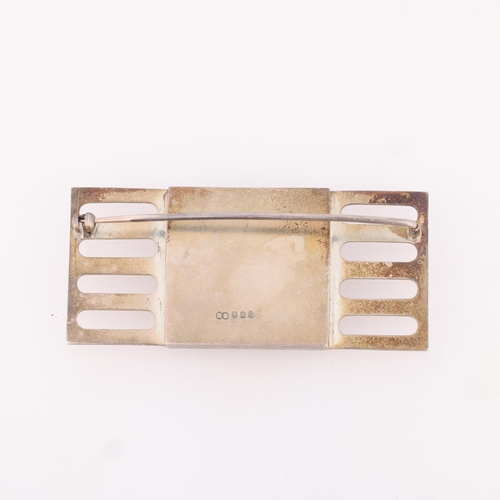 1450 - ALASTAIR NORMAN GRANT - a Vintage Scottish silver circuit board brooch, maker NG, Edinburgh 1981, 57... 