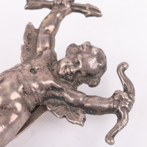 1460 - KEIM LTD - a silver Cupid scarf clip, 62.3mm, 17.1g