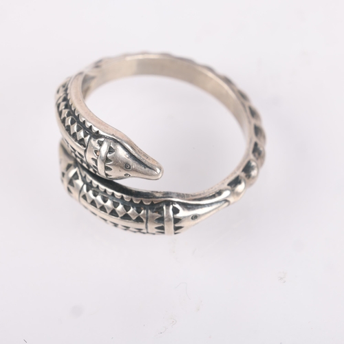 1490 - DAVID ANDERSEN - a Norwegian sterling silver Viking Revival torque ring, copy of original from year ... 