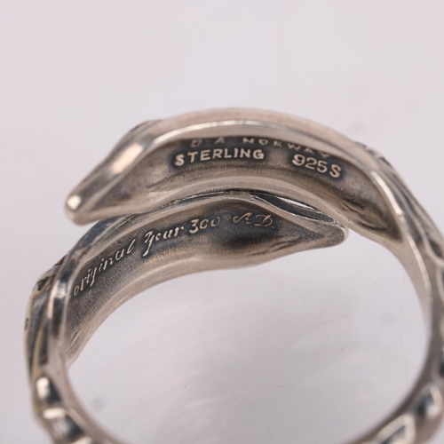 1490 - DAVID ANDERSEN - a Norwegian sterling silver Viking Revival torque ring, copy of original from year ... 