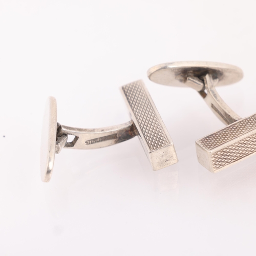 1582 - 3 pairs of Danish sterling silver cufflinks, makers include Aarre & Krogh and Axel Holm, largest 20.... 