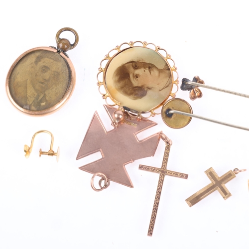 1438 - Various jewellery, including 9ct gold, 5.3g weighable