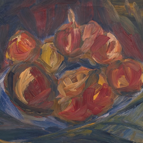 204 - Expressionist still life study, mid-20th century oil on canvas, unsigned, 50cm x 71cm, unframed