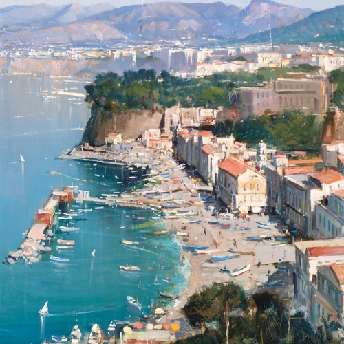 207 - Vincenzo Aprile (born 1952), Sorrento, oil on board, 78cm x 58cm, framed