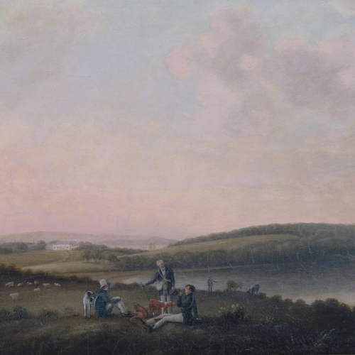 218 - **Withdrawn** - Landscape Trelissick Feock Cornwall, 19th century oil on wood panel, unsigned, 26cm ... 