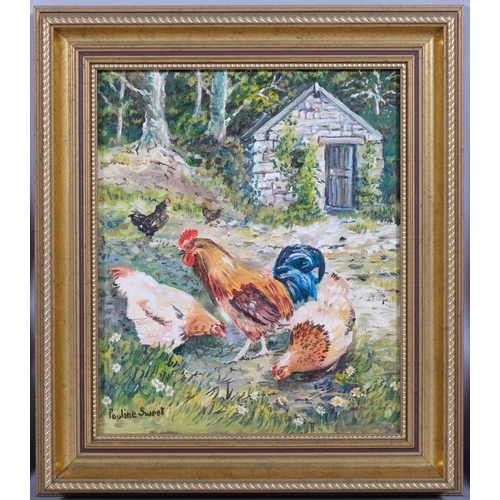 226 - Pauline Sweet, 3 farmyard scenes, oils on canvas, largest 31cm x 41cm, framed (3)