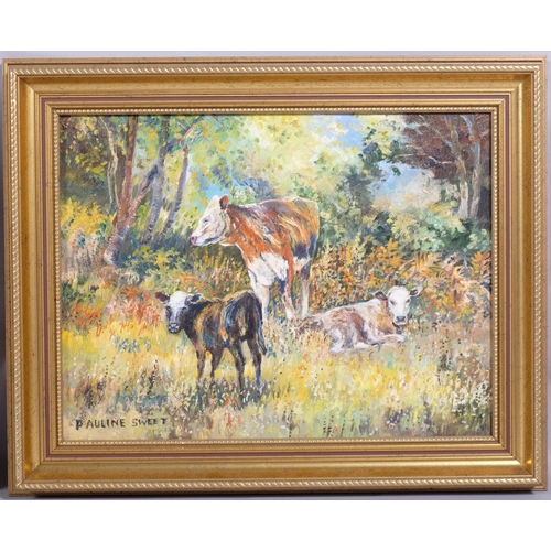 226 - Pauline Sweet, 3 farmyard scenes, oils on canvas, largest 31cm x 41cm, framed (3)