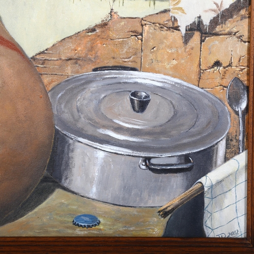 257 - Daniel da Silva Paula, kitchen still life, oil on canvas, 2002, 40cm x 50cm, framed