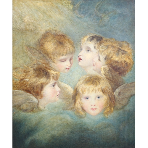 274 - After Joshua Reynolds, 5 cherubs, watercolour, late 19th century, unsigned, 43cm x 36cm, framed and ... 