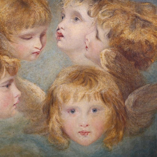 274 - After Joshua Reynolds, 5 cherubs, watercolour, late 19th century, unsigned, 43cm x 36cm, framed and ... 