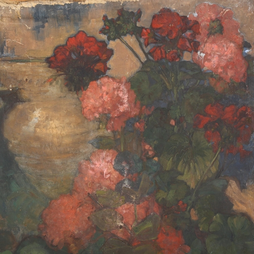 284 - Attributed to Herbert Davis Richter (1874 - 1955), oil on canvas, still life flowers, unsigned, 77cm... 