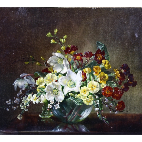 291 - Cecil Kennedy (1905 - 1997), springtime, still life flowers, oil on canvas, signed, label verso date... 