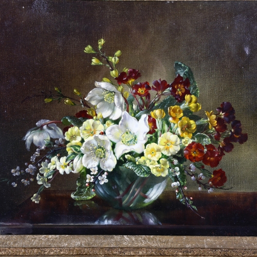 291 - Cecil Kennedy (1905 - 1997), springtime, still life flowers, oil on canvas, signed, label verso date... 