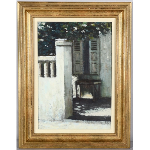 294 - Clive McCartney (born 1960), a French doorway, oil on board, signed, 39cm x 27cm, framed