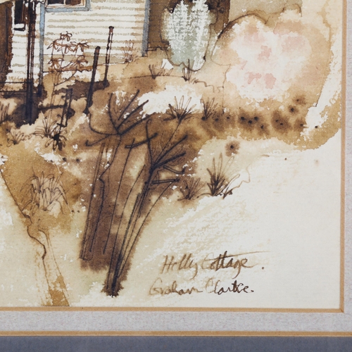 299 - Graham Clarke (born 1941), Holly Cottage, watercolour, signed, 23.5cm x 17.5cm, framed