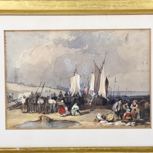 302 - 6 x 19th century Continental watercolours in 2 common frames, unsigned, 14cm x 9.5cm each