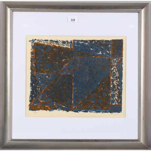 339 - Alexandre Istrati (Romanian), 1953/4 original abstract lithograph, no. 89 of 100, signed in pencil, ... 