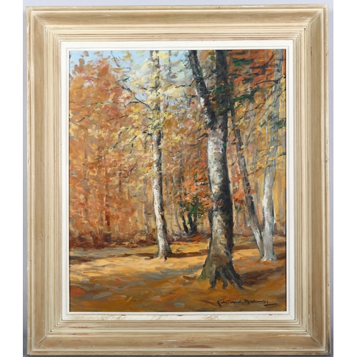 349 - Alexandre Gabriel Gaillard-Deschamps (1903 - 1984), French autumnal woodland scene, oil on canvas, s... 