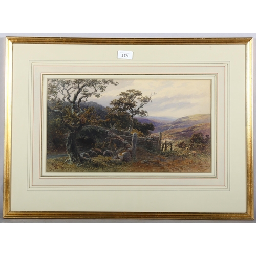 378 - Alfred Leyman (1856 - 1933), old stone bridge, watercolour, 1894, 24cm x 42cm, framed