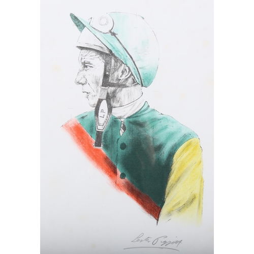 389 - Bryan Organ (1935), signed limited edition lithograph on paper, Lester Piggott (1974), signed by Org... 