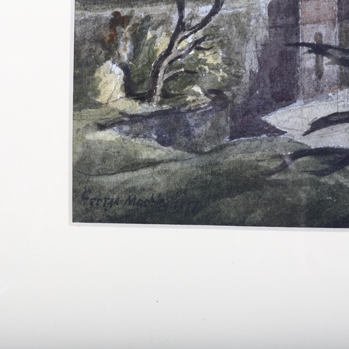 390 - George Mackley, (1900-1983), watercolour on paper, The Wooded Garden, signed lower left, 25.5cm x 36... 