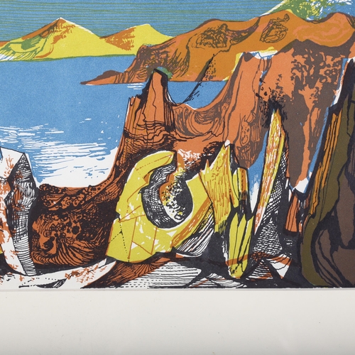 391 - John Minton (1917-1957), lithograph in colours on wove paper, Corsican Coast, 15.2cm x 22.2cm, mount... 