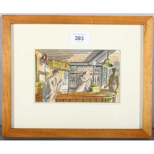 393 - Edward Bawden (1903-1989), original colour lithograph on paper, The Bell, from Life in an English Vi... 