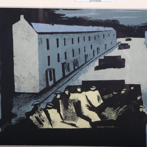 408 - William Scott (1913-1989), original lithograph in colours on paper, Night Advance, 13cm x 20cm, moun... 