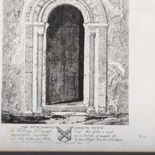 409 - John Sell Cotman (1782-1842), etching on paper, The South Doorway – Hadiscoe Church (1814), 36cm x 1... 