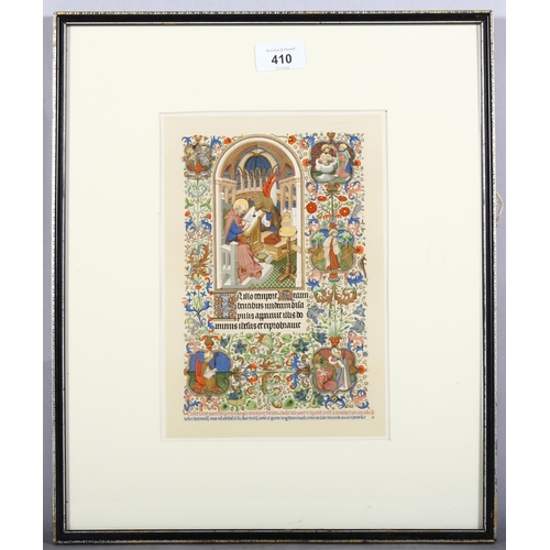 410 - The Master of the Bedford Book of Hours, chromolithograph in gold and colours on paper, St Mark writ... 