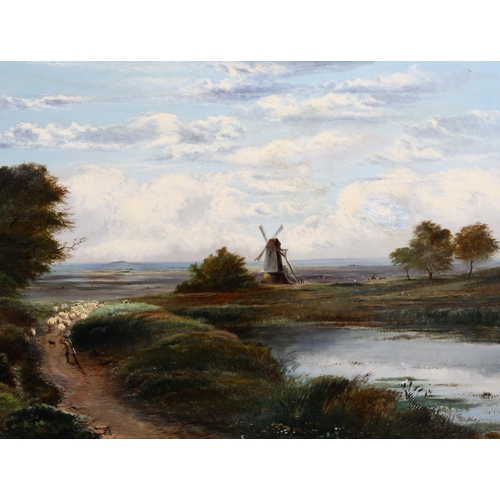 427 - Charles Leslie (1835 - 1890), Norfolk landscape, oil on canvas, 45cm x 80cm, framed