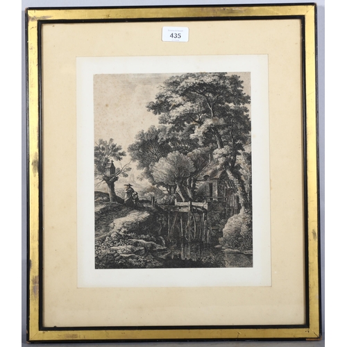 435 - Anthonie Waterloo (1609 - 1676), The Great Mill, etching, plate 28cm x 23cm, framed