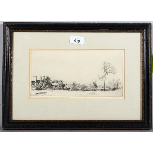 436 - Alfred Hugh Fisher, ash tree near Winchester where Keats walked, etching, signed in pencil, plate 12... 