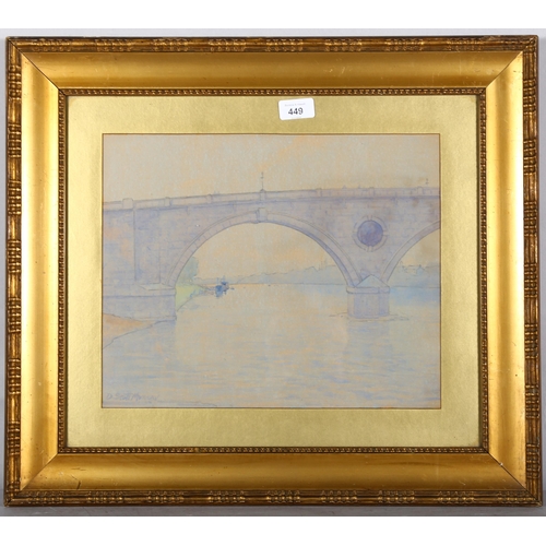 449 - David Scott Murray (Scottish, 1866 - 1935), view of Perth Bridge, watercolour, 30cm x 37cm, framed