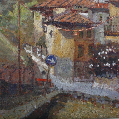 452 - 20th century British School, corner of Florence, oil on board, indistinct signature verso, 24cm x 30... 