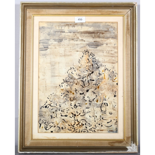 455 - Michael Michaelides (born 1923), abstract composition, 40cm x 29cm, framed, artist represented Greec... 