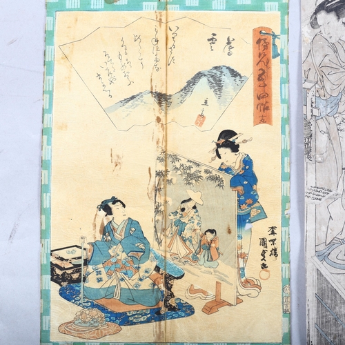 483 - 3 x 19th century Japanese woodblock prints