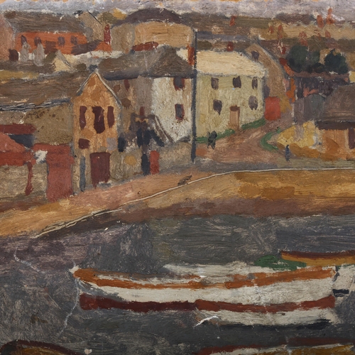 459 - A view of Mousehole Harbour, Cornish School oil on board, circa 1930s, unsigned, 25cm x 35cm, unfram... 