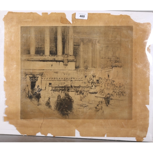 460 - William Walcott, 2 etchings, Stadium of Domitian and The Forum, unframed (2)