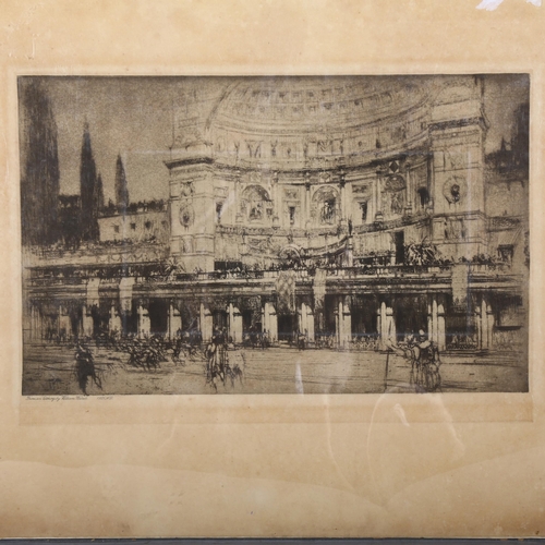 460 - William Walcott, 2 etchings, Stadium of Domitian and The Forum, unframed (2)