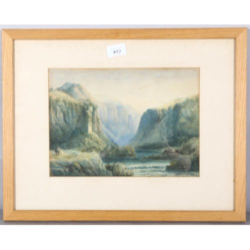 472 - Frederick Henry Henshaw (1807 - 1891), extensive valley, watercolour, 1831, 21cm x 30cm