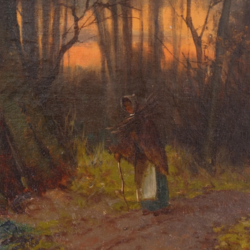 474 - Frank Hider (1861 - 1933), sunset landscape, oil on canvas, 1892, 51cm x 76cm, original frame