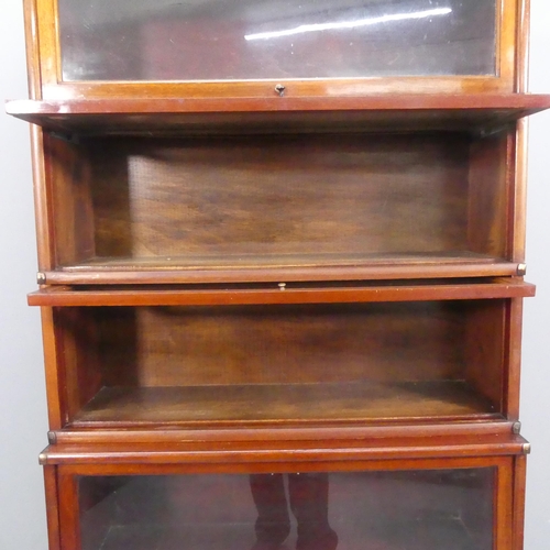 2120 - An early 20th century mahogany Globe-Wernicke style five shelf sectional stacking bookcase in seven ... 