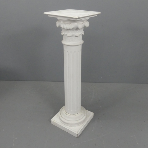 2162 - A painted wooden Corinthian column jardinière stand. Width 31cm, height 112cm.