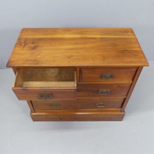 2172 - A reproduction oak chest of two short and two long drawers. Width 92cm, height 81cm, depth 45cm