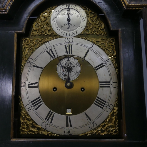 2178 - A George III Chinoiserie decorated mahogany cased 8-day longcase clock, with later 12