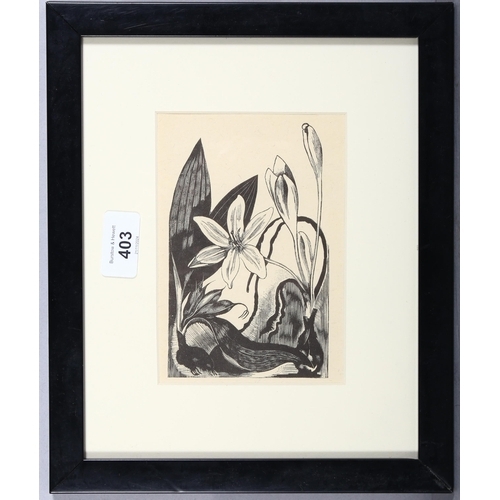 403 - John Northcote Nash (1893-1977), wood engraving on Renker’s Ingres paper, Meadow Saffron, 15cm x 9.5... 