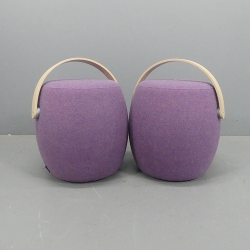 2022 -  MATTIAS STENBERG FOR OFFECT - A pair of contemporary Swedish Carry On stools, the upholstered body ... 