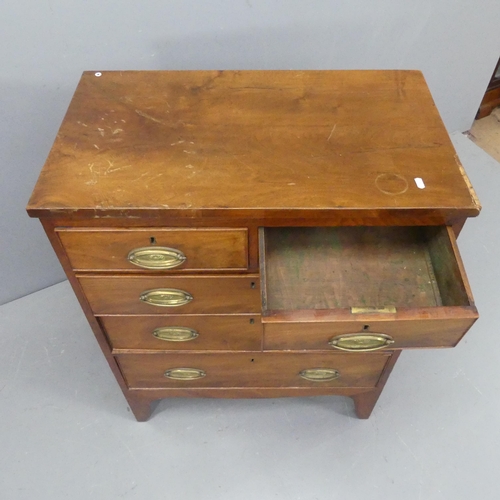 2211 - A late Victorian mahogany chest of four drawers. Width 75cm, height 96cm, depth 43cm.