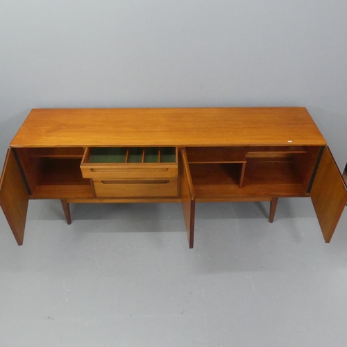 2055 - ALFRED COX - A mid-century teak sideboard. Length 199cm, height 76cm, width 46cm.